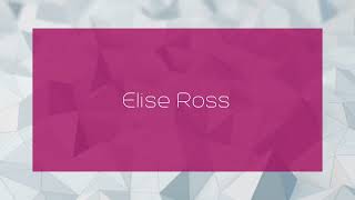 Elise Ross  appearance [upl. by Siloum]