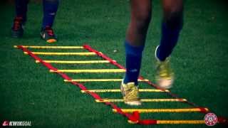 Agility Ladder Drills NSCAA Technical Training Series Presented by Kwik Goal [upl. by Eidnyl]