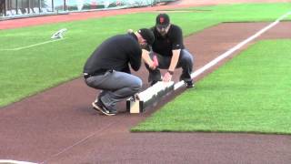 The Old School Way The SF Giants Chalk Their Infield [upl. by Llemhar]