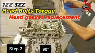 Corolla 1ZZ 18 L Engine Head Bolts Torque  Head Gasket Replacement Of Toyota Corolla [upl. by Ahsar530]