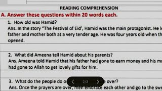 The Festival of EidQuestions and Answers Class8Munshi PremchandEnglish FerryEdu Dose [upl. by Maroj658]