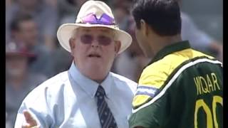 Waqar Younis vs Andrew Symonds BEAMERS exciting cricket fight [upl. by Yelsgnik64]