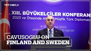 Turkish FM Cavusoglu Sweden and Finland yet to fulfill commitments [upl. by Eaneg122]