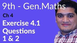 9th Class General Math Ch 4 lec 1Exercise 41 Question no 1 amp 2Matric Part 1 Gen Math [upl. by Assetak]