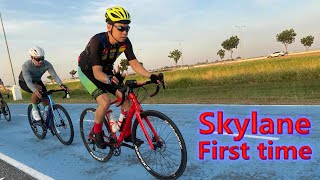 First time riding in Sky Lane Suvarnabhumi Bicycle track  2 laps Trek Domane AL2 [upl. by Ruhtracm]