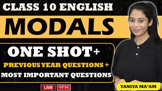 Modals in English Grammar  Modals  Class 10 English Grammar 202324  Modals One Shot [upl. by Terris]