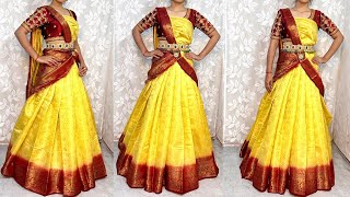 Lehenga style saree drapingLehenga saree kaise pahne jata haiStep By StepHindi [upl. by Treiber756]