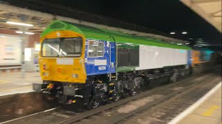 GBRf 66764  new 66796 through Basingstoke 13092021 [upl. by Danuloff]