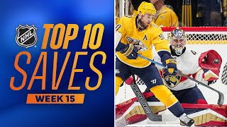 Top 10 Saves from Week 15  202324 NHL Season [upl. by Lanfri]