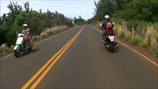 Riding on Winding West Maui Hawaii Roads amp OffRoad on 50cc Roughhouse Scooters [upl. by Ramin]