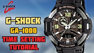 Casio GShock Time Setting GA1000 Caliber 5302 G Shock Time Adjust G Shock Time adjusting [upl. by Wilfrid69]