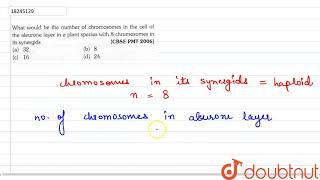 What would be the number of chromosomes in the cell of the aleurone layer in a plant species with [upl. by Lowe]