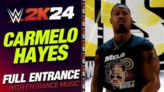 CARMELO HAYES WWE 2K24 ENTRANCE  WWE2K24 CARMELO HAYES ENTRANCE THEME [upl. by Akimaj210]