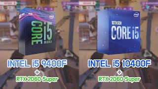 INTEL i5 9400F vs INTEL i5 10400F with RTX 2060 Super 5 Games [upl. by Nairred]