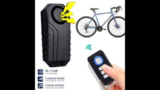 antitheft vibration sensor alarm motorcycle bicycle bike alarm waterproof bike alarm with remote [upl. by Abdulla149]