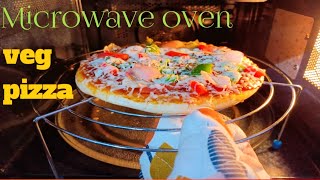 Readymade base Pizza Recipe in IFB microwave l veg Pizza recipe in microwave oven l easy recipes [upl. by Rozalin]