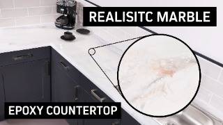 Carrara White Marble Epoxy Resin Countertop Technique [upl. by Ninel]