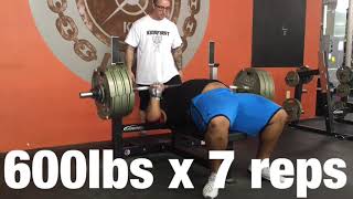 600 pound Bench Press for reps [upl. by Opal591]