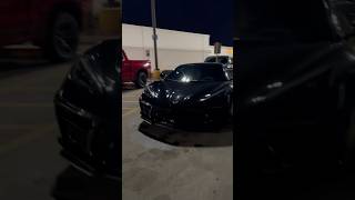 ALL BLACK CORVETTE C8 AT NIGHT carscene corvette chevy carcommunity carmeet carscene dreamcar [upl. by Nauqahs]