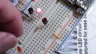 Step by step 2N3906 PNP BJT breadbard switch circuit build by electronzap [upl. by Lyell]