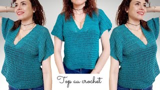 Comment faire un Top au crochet 🧶 Blouse Ana modèle femme 💫 FACILE Tuto pull Hobbii Cotton king [upl. by Sidnak61]