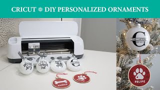 Cricut  DIY Personalized Christmas Ornaments  Gifts [upl. by Gawen]