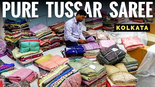 Pure Tussar Silk amp Pure Organza Handwork Saree Manufacturer amp Wholesaler in Kolkata  SABOO SAREES [upl. by Seuqcaj]