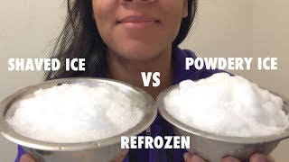 ASMR REFROZEN SHAVED ICE VS REFROZEN POWDERY ICE [upl. by Isidora49]