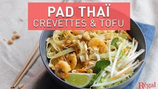 Pad thaï aux crevettes et au tofu  regalfr [upl. by Kosiur]