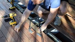 How to Straighten Bent or Bowed Decking Boards Hardwood Decking Crooked decking Kwila [upl. by Ploss]