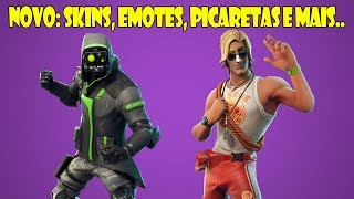 MUITA COISA NOVA SKINS EMOTES PICARETAS MOCHILAS E ASA DELTAS [upl. by Rhyner]