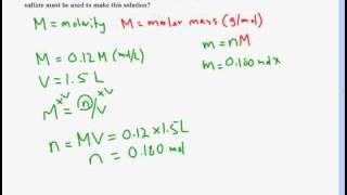 Molarity  Find a Mass form a Molarity and Volume [upl. by Einoj266]