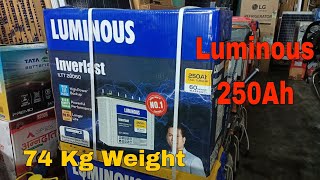 Luminous 250Ah Tall Tubular Battery पूरे घर का लोड चलाओ 24 घंटे Best Price [upl. by Firmin]