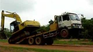 Amazing unloading excavator [upl. by Dumond]