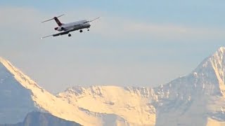 Swiss Alps Approach  Fokker 100 HD [upl. by Ablem]