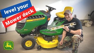 How to LEVEL your mower deck John Deere [upl. by Deva]