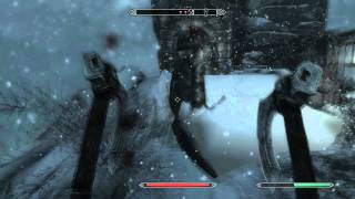 Skyrim Killing Some Bandits including a Finishing Move HD [upl. by Yazbak423]