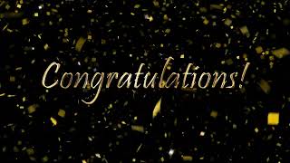 2 Hour Congratulations Background Video with Gold Confetti and Music  365Editscom [upl. by Llenyt]