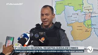 8º Comando Regional registra queda em número de crimes cometidos na região [upl. by Leahcimnoj]