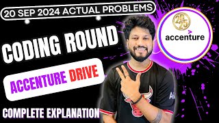 Accenture Coding Round 2025 batch  20 September 2024  Actual Problems  Source Code [upl. by Mia766]