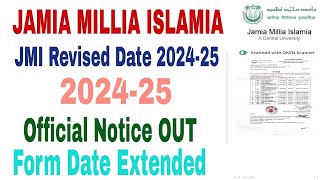 Jamia Millia Islamia Admission Form 202425  jamia entrance Date Revised 2024 [upl. by Oreste844]