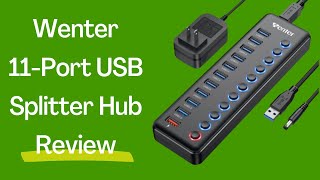 Powered USB Hub Wenter 11Port USB Splitter Hub Review [upl. by Stanleigh]