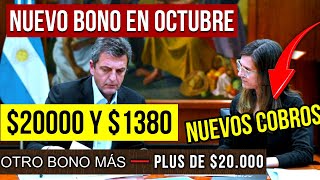 OTRO BONO CONFIRMADO PARA JUBILADOS EN OCTUBRE Y UN PLUS DE 💲20000  JUBILADOS PENSIONADOS y SUAF [upl. by Anerb438]