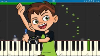 Ben 10 Theme Song  EASY Piano Tutorial [upl. by Cates]