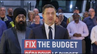 Pierre Poilievre lays out demands for federal budget – April 7 2024 [upl. by Salina140]