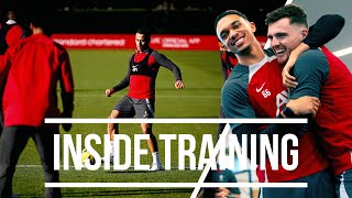 Inside Training Brilliant Goals Skills amp a ThreeShot Challenge  Liverpool FC [upl. by Tletski]