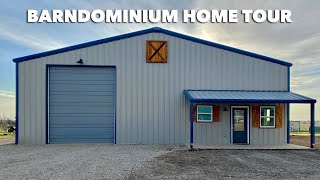 1250 sqft COMPLETED BARNDOMINIUM HOME  EMPTY HOUSE TOUR  Texas Best Construction [upl. by Nikaniki]