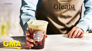 Starbucks rolls out drinks with olive oil l GMA [upl. by Picker]