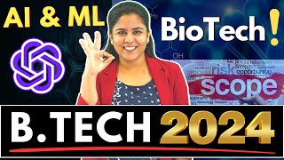 💥BTech Biotechnology Scope 2024 BTech Scholarships BTech AI ML Roadmap BTech BTechJobs [upl. by Alfred]