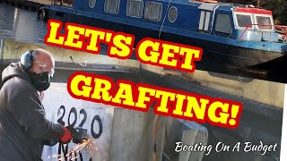 Lets Get Grafting  Stripping out the water tank on our DIY narrowboat project [upl. by Llet]